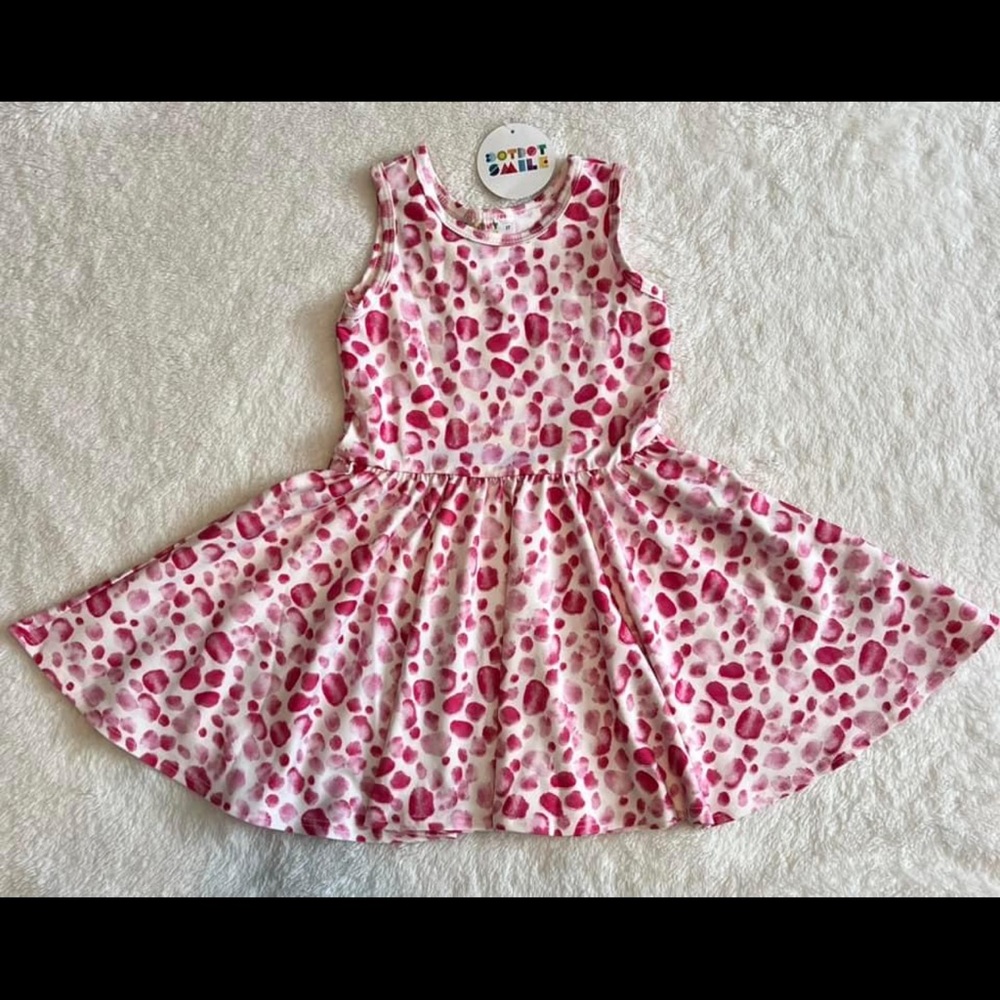 Dot Dot Smile Pink Animal Print Dress, Size 2T, NWT!